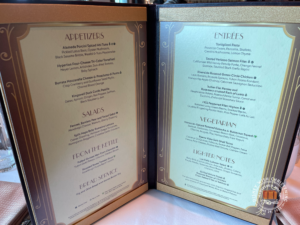 Disney wish 1923 Menu