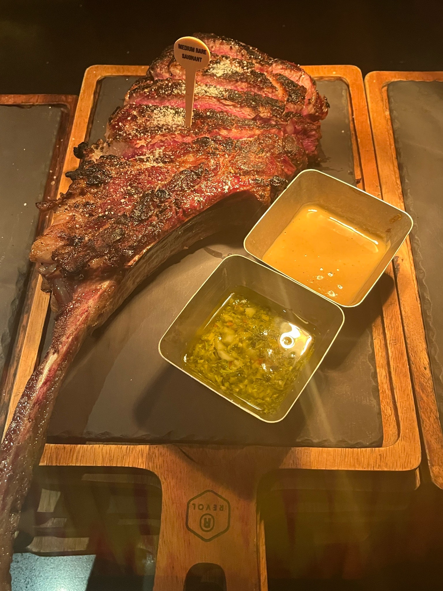 Tomahawk steak at Coal and Copper Dining at Club Med Miches