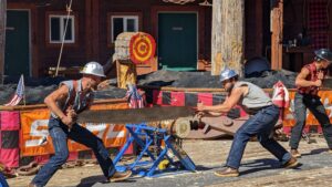 Ketchikan Lumberjack show Day 6 of My Alaskan Cruise