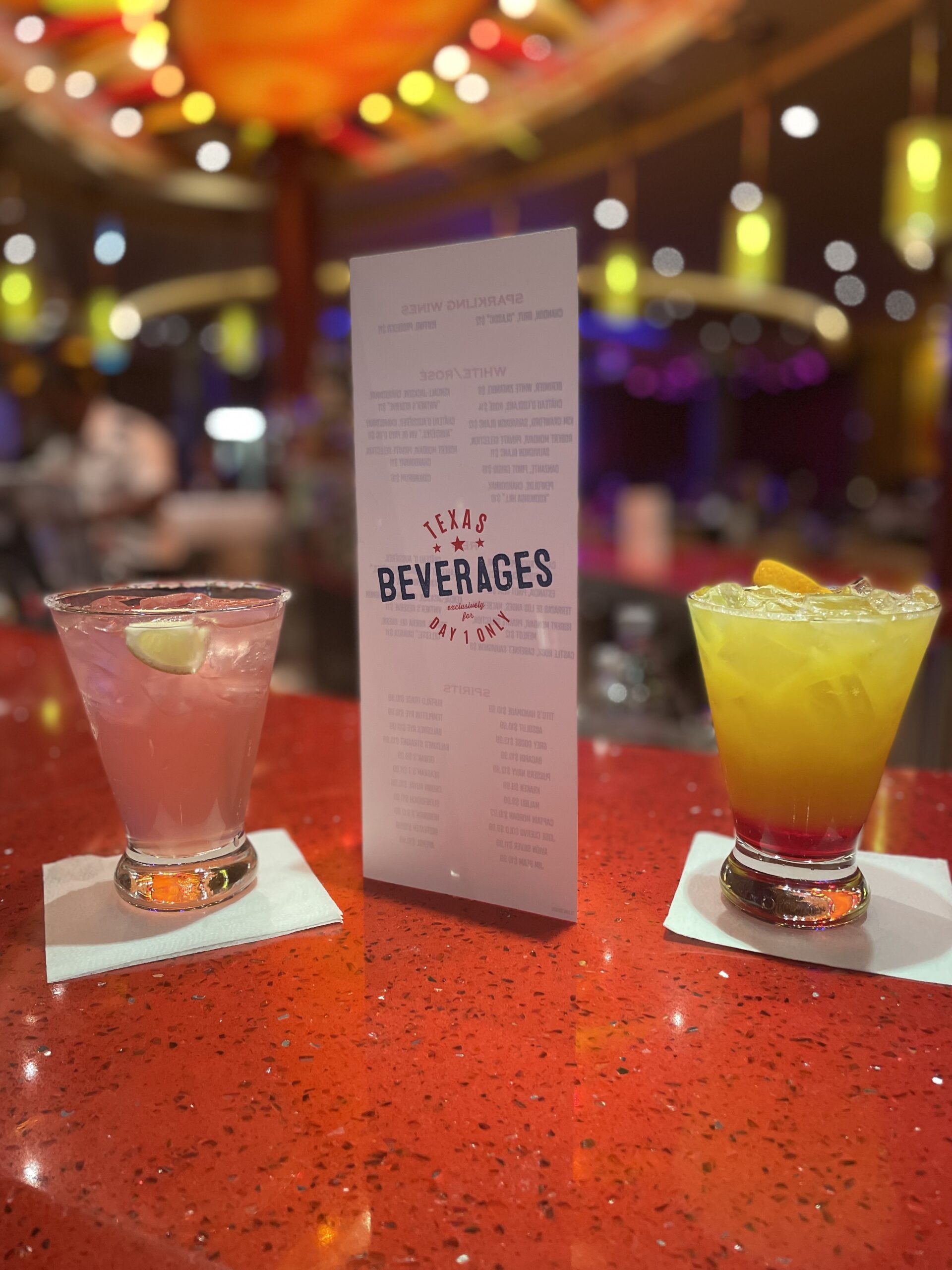 Dining Aboard Allure of the Seas Texas Beverages