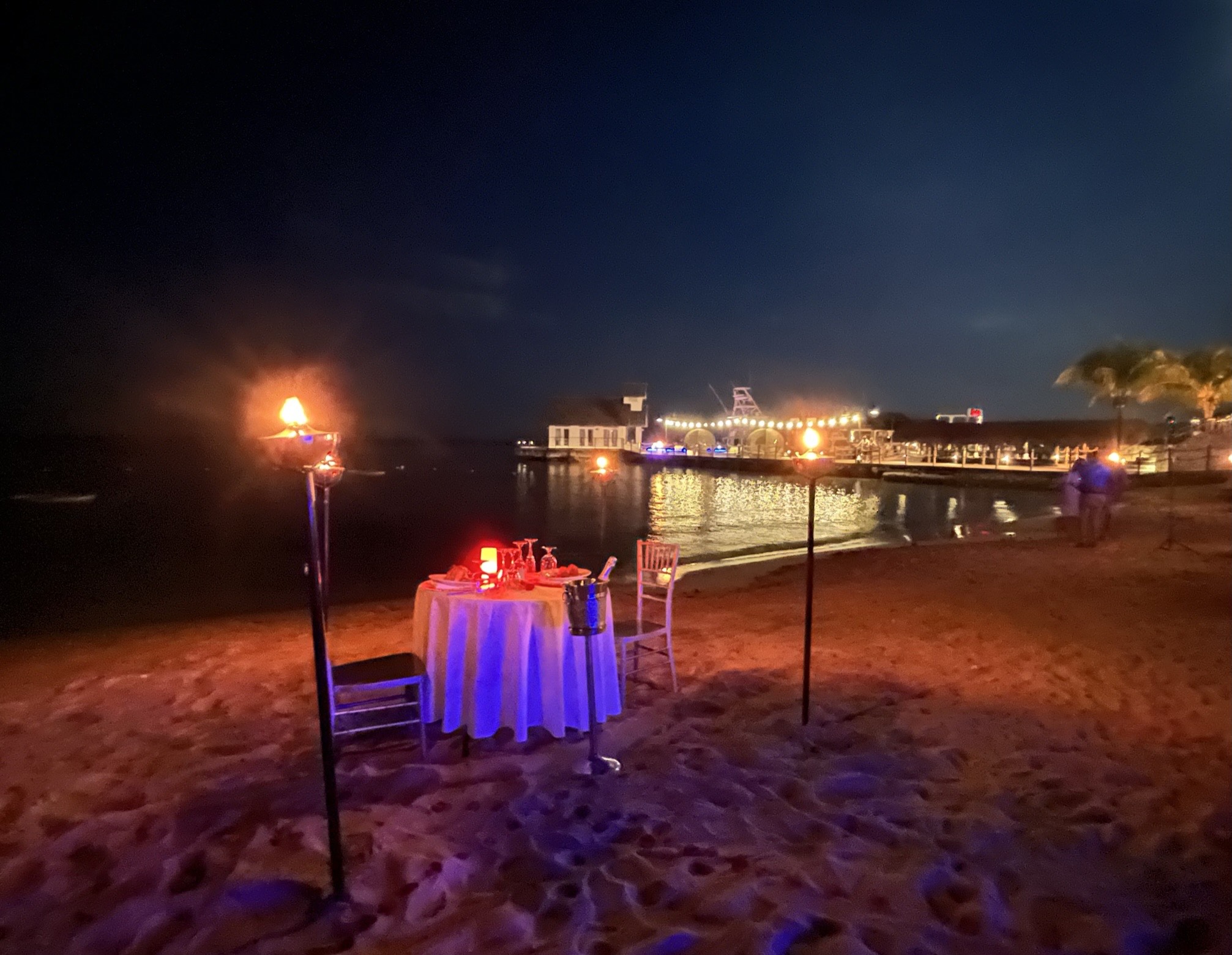 private candlelight beachfront dinner Dining at Sandals Ochi