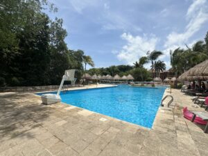 pool with basket and net