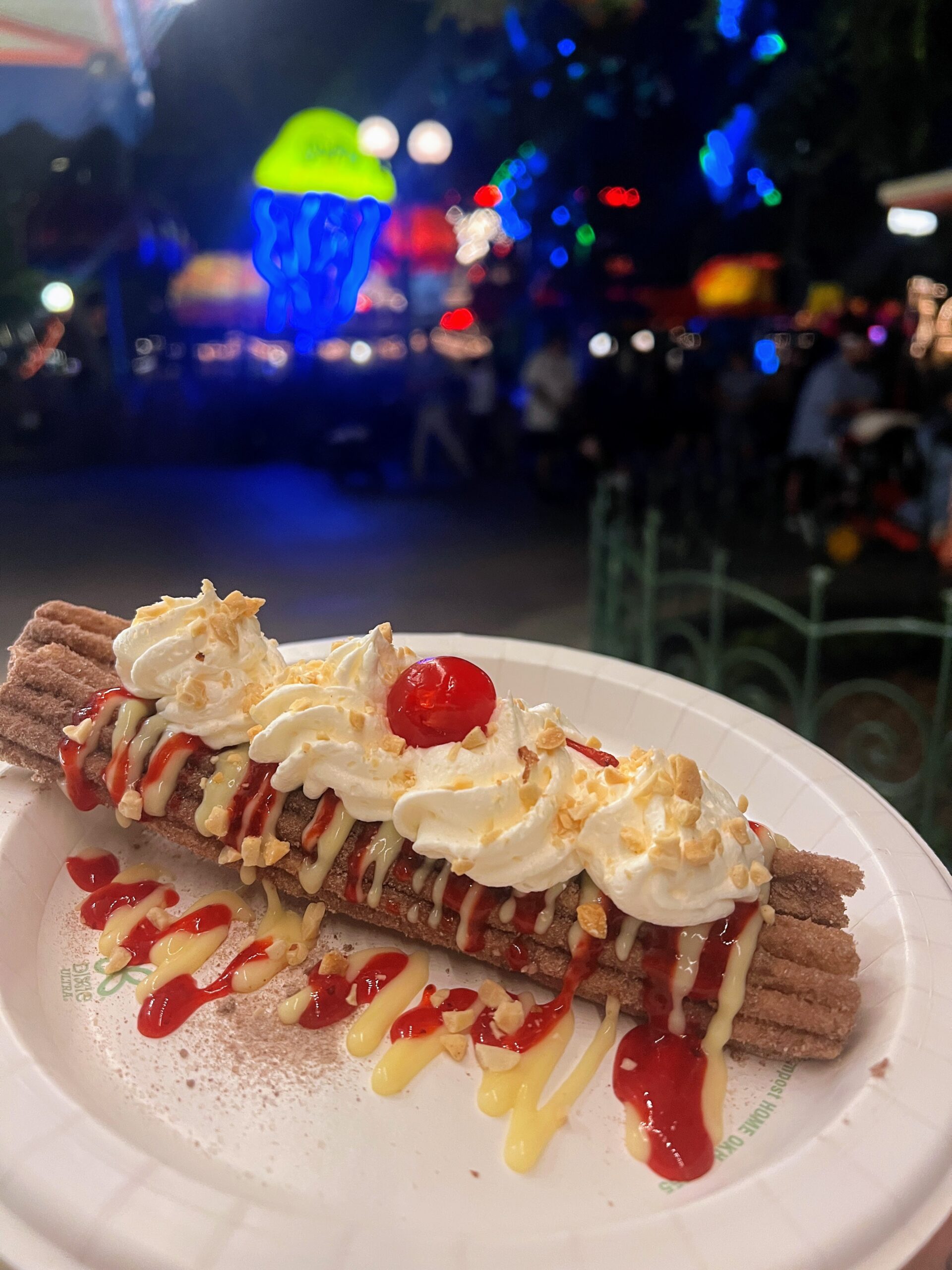 Goofy’s Sky School Churro Cart Banana Split Churro Disneyland’s 70th Anniversary Foods