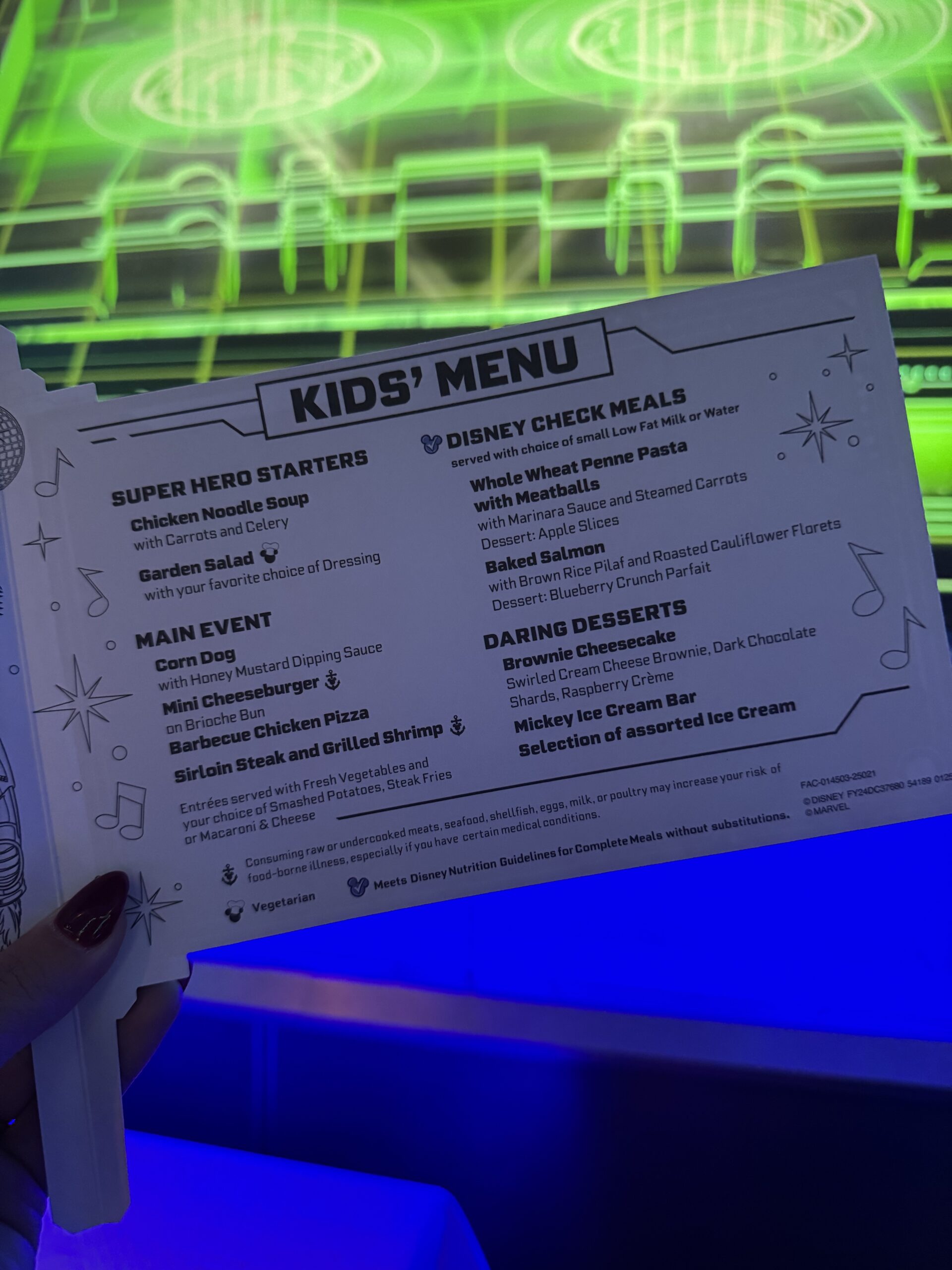 Avengers Kids Menu